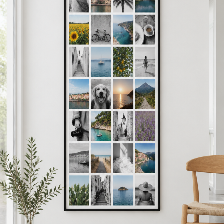 Toile photo Instawall Canvas Tall avec cadre baklijst noir au mur