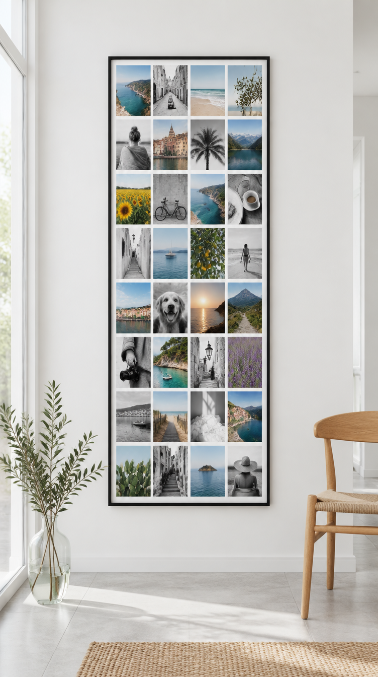 Toile photo Instawall Canvas Tall avec cadre baklijst noir au mur