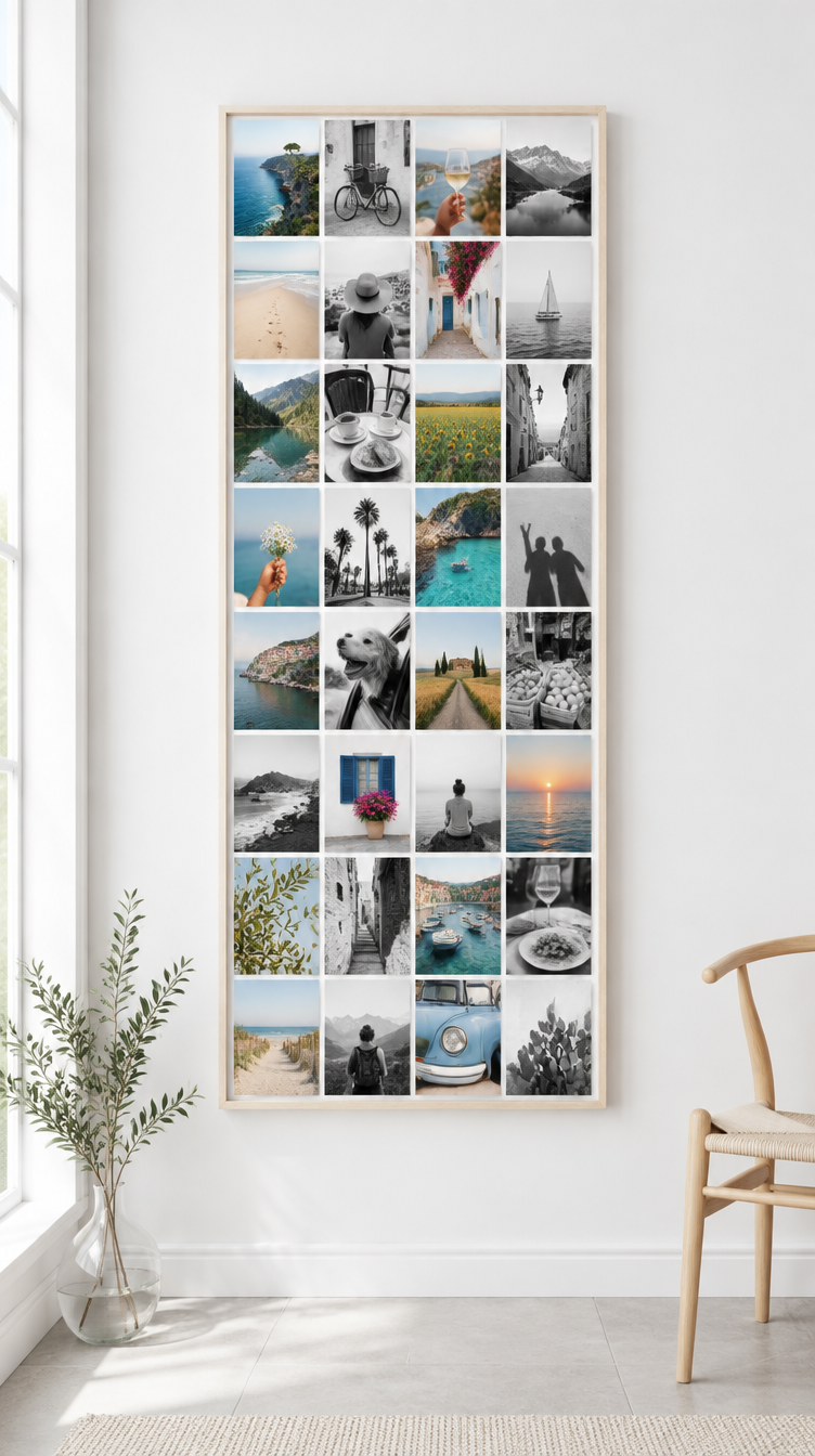 Toile photo Instawall Canvas Tall avec cadre baklijst clair au mur