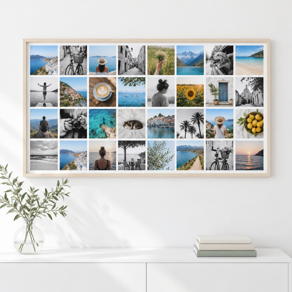 Toile photo Instawall Canvas Wide avec cadre baklijst clair au mur