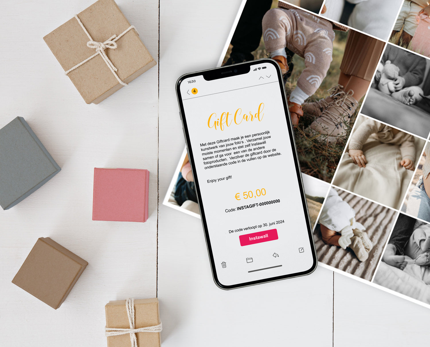 Instawall Giftbox perfecte kerstcadeau gepersonaliseerd fotocollage  