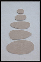 Stacked Ovals Instawall Akoestisch wanddecoratie met beige ovale panelen in een zwart kader